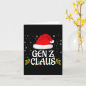 Gen Z Claus Christmas Lights Santa Pajama Family M カード (黄色い花)