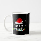 Gen Z Claus Christmas Lights Santa Pajama Family M コーヒーマグカップ (左)