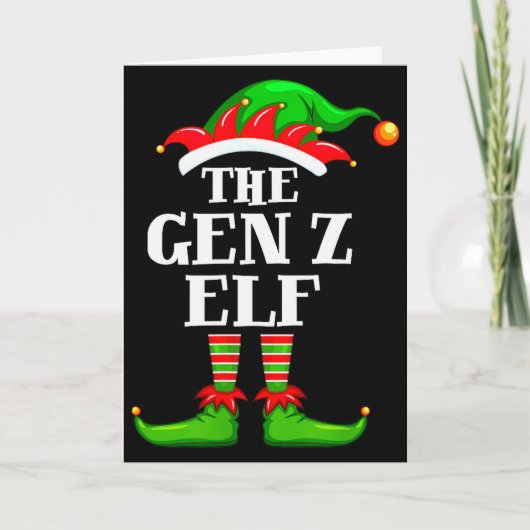 Gen Z Elf Matching Family Group Christmas Party Py カード (正面)