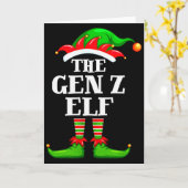 Gen Z Elf Matching Family Group Christmas Party Py カード (黄色い花)