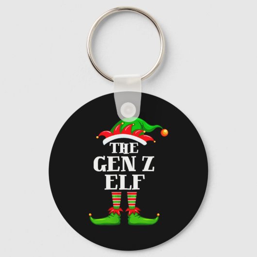Gen Z Elf Matching Family Group Christmas Party Py キーホルダー (正面)