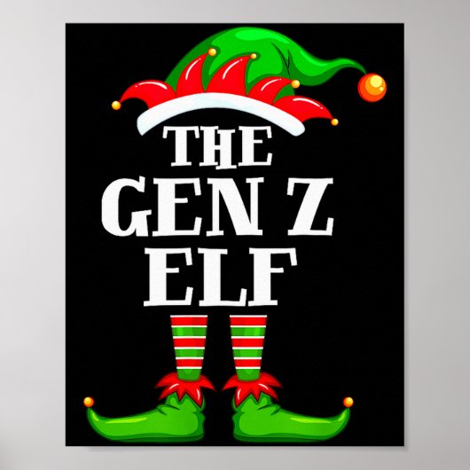 Gen Z Elf Matching Family Group Christmas Party Py ポスター (正面)