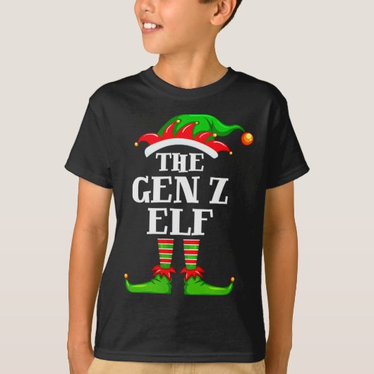 Gen Z Elf Matching Family Group Christmas Party Py Tシャツ (正面)