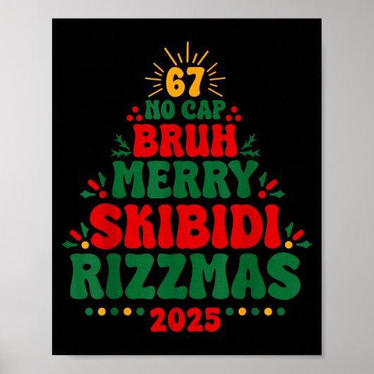 Gen Z Teen Slang Christmas 2025 Brainrot Meme Teen ポスター (正面)