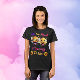 Gender彼または彼女のママへBee Womens Blackを明らかにする Tシャツ