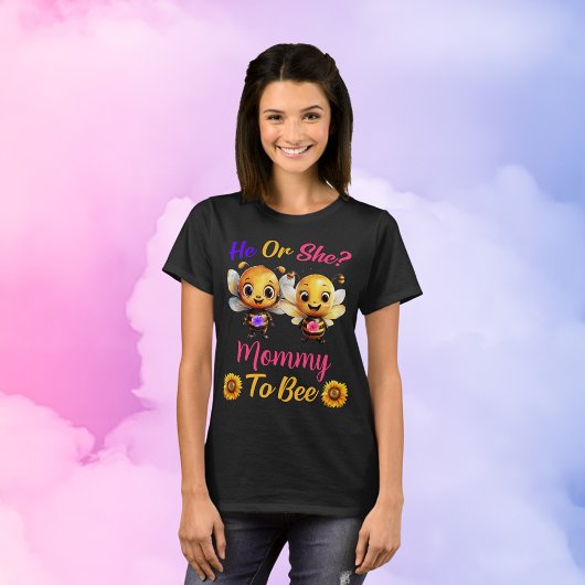 Gender彼または彼女のママへBee Womens Blackを明らかにする Tシャツ