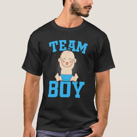 Gender Announcement Team Boy Baby Party Reveal Pre Tシャツ (正面)
