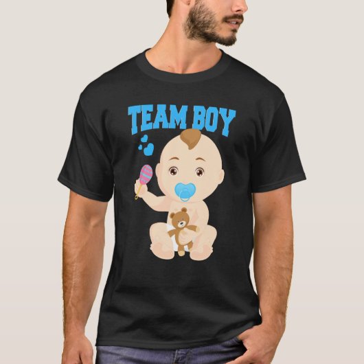 Gender Announcement Team Boy Baby Party Reveal Pre Tシャツ (正面)