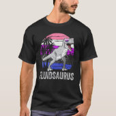 Gender Fluid Pride Flag Dinosaur Trex LGBTQ Fluids Tシャツ (正面)