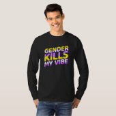 Gender Kill My Vibe非バイナリプライドフラグGenderq Tシャツ (正面フル)