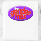 Gender Maxステッカー 楕円形シール (バッグ)