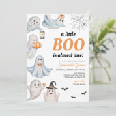 Gender Neutral A Little Boo Baby Shower 招待状 (スタンド正面)