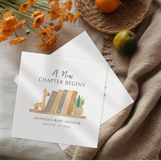 Gender Neutral A New Chapter Begins Baby Shower スタンダードカクテルナプキン