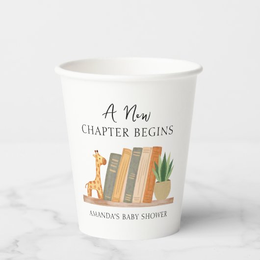 Gender Neutral A New Chapter Begins Baby Shower 紙コップ (正面)