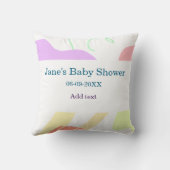 Gender neutral abstract shapes baby shower name クッション (裏面)