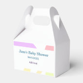 Gender neutral abstract shapes baby shower name フェイバーボックス (裏面サイド)