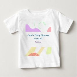 Gender neutral abstract shapes baby shower name ベビーTシャツ