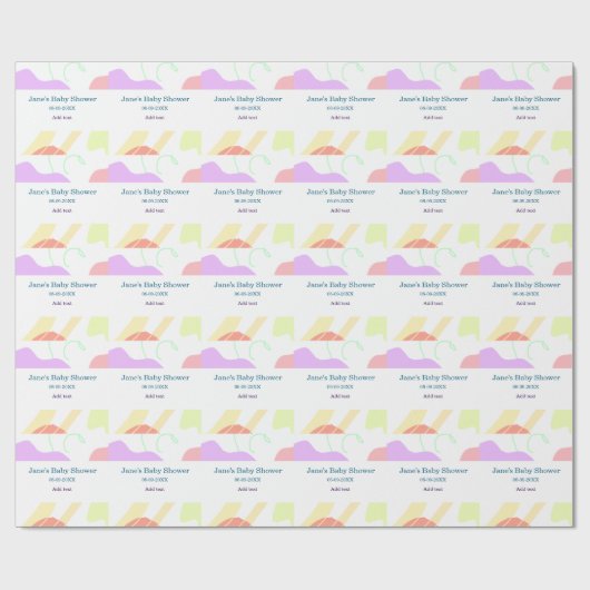 Gender neutral abstract shapes baby shower name ラッピングペーパー (フラット)