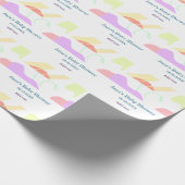 Gender neutral abstract shapes baby shower name ラッピングペーパー (角)