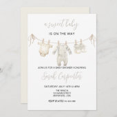 Gender neutral Baby Clothes Baby shower 招待状 (正面/裏面)