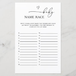 Gender Neutral Baby Name Race game