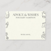 Gender Neutral Baby Shower Advice and Wishes エンクロージャーカード (正面)