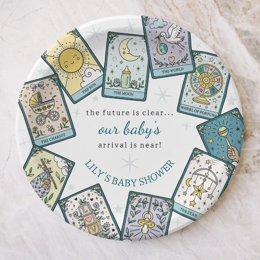 Gender Neutral Baby Shower Tarot Cards ペーパープレート