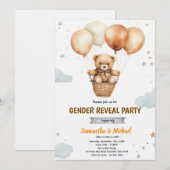 Gender Neutral Bear Baby Shower Invitation 招待状 (正面/裏面)