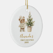 Gender Neutral Bear First Christmas Keepsake  セラミックオーナメント (右)