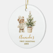 Gender Neutral Bear First Christmas Keepsake  セラミックオーナメント (左)