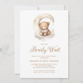 Gender Neutral Bearly Wait Teddy Bear Baby Shower 招待状 (正面)