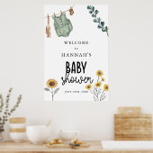 Gender Neutral Boho  Baby Shower Welcome Sign ポスター (キッチン)
