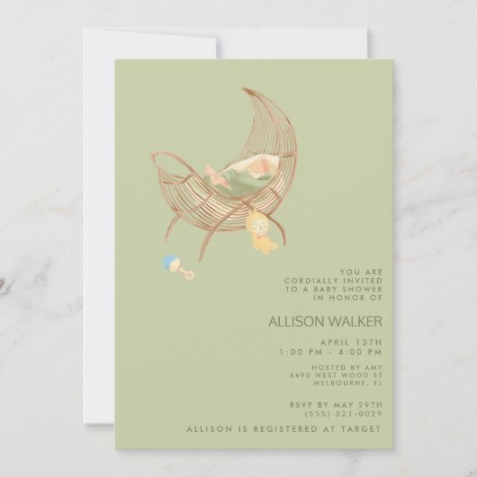 Gender Neutral Boho Baby Sprinkle Shower 招待状 (正面)