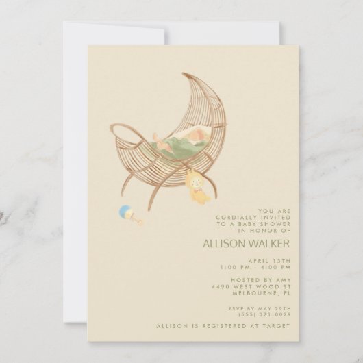 Gender Neutral Boho Baby Sprinkle Shower  招待状 (正面)