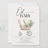 Gender Neutral Boho Baby Stroller Baby Shower  招待状 (正面)