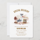 Gender Neutral Boho Storybook Stork Baby Shower   招待状 (正面)