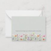 Gender Neutral Boho Wildflower Diaper Raffle Card ノートカード (裏面)