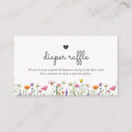 Gender Neutral Boho Wildflower Diaper Raffle Card ノートカード