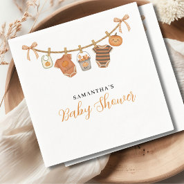Gender Neutral Clothesline Halloween Baby Shower  スタンダードカクテルナプキン