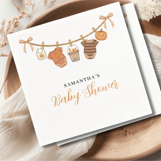 Gender Neutral Clothesline Halloween Baby Shower  スタンダードカクテルナプキン