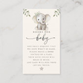 Gender Neutral Cute Elephant Books for Baby Card 名刺 (正面)