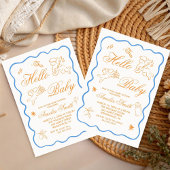 Gender Neutral doodle cupid Baby Shower Invitation 招待状