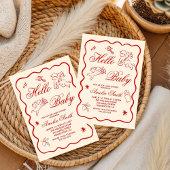 Gender Neutral doodle cupid Baby Shower Invitation 招待状