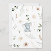 Gender Neutral Elephant Baby Shower 招待状 (裏面)