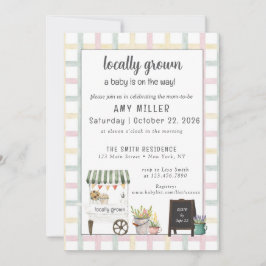 Gender Neutral Farmers Market Baby Invitation 招待状