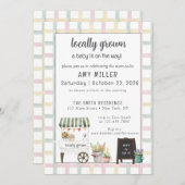 Gender Neutral Farmers Market Baby Invitation 招待状 (正面/裏面)