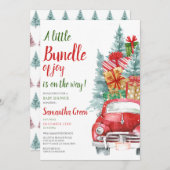  Gender Neutral Gifts Christmas Truck Baby Shower 招待状 (正面/裏面)