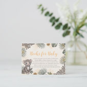 Gender Neutral Leopard Cub Safari Baby Shower エンクロージャーカード (スタンド正面)
