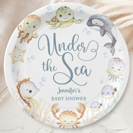 Gender Neutral Ocean Baby Shower Gender Neutral ペーパープレート