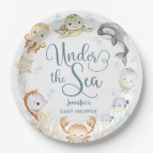 Gender Neutral Ocean Baby Shower Gender Neutral  ペーパープレート (正面)